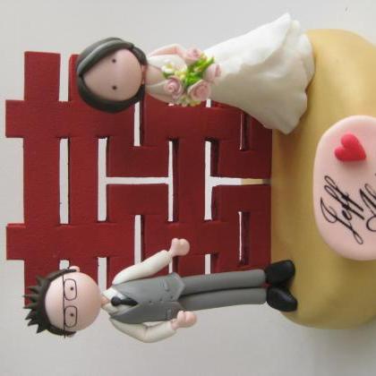 Wedding Cake Topper With Chinese Wording Double..